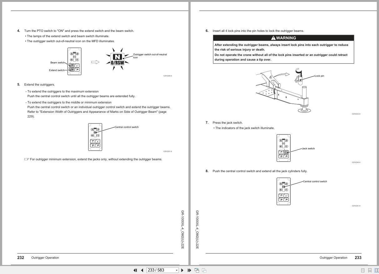 Tadano Crane GR 1000XL 4 Operation Manual GR 1000XL 4 OM2(U) 22E 2025 (2)