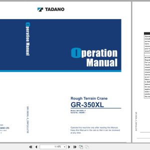 Tadano Crane GR 350XL Operation Manual GR 350XL 3 OM1(U) 21E 2025 (1)
