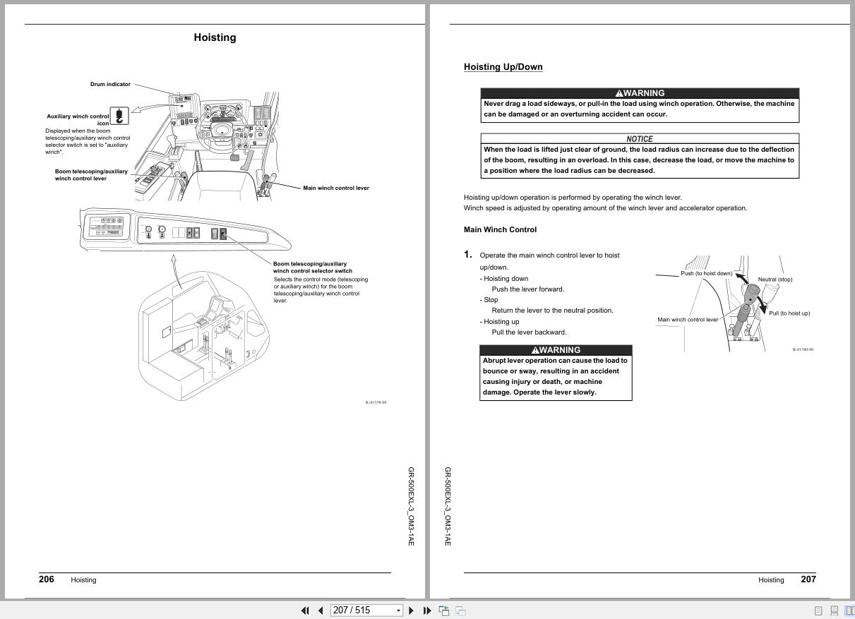 Tadano Crane GR 500EXL Operation Manual GR 500EXL 3 OM3 1AE 2025 (2)