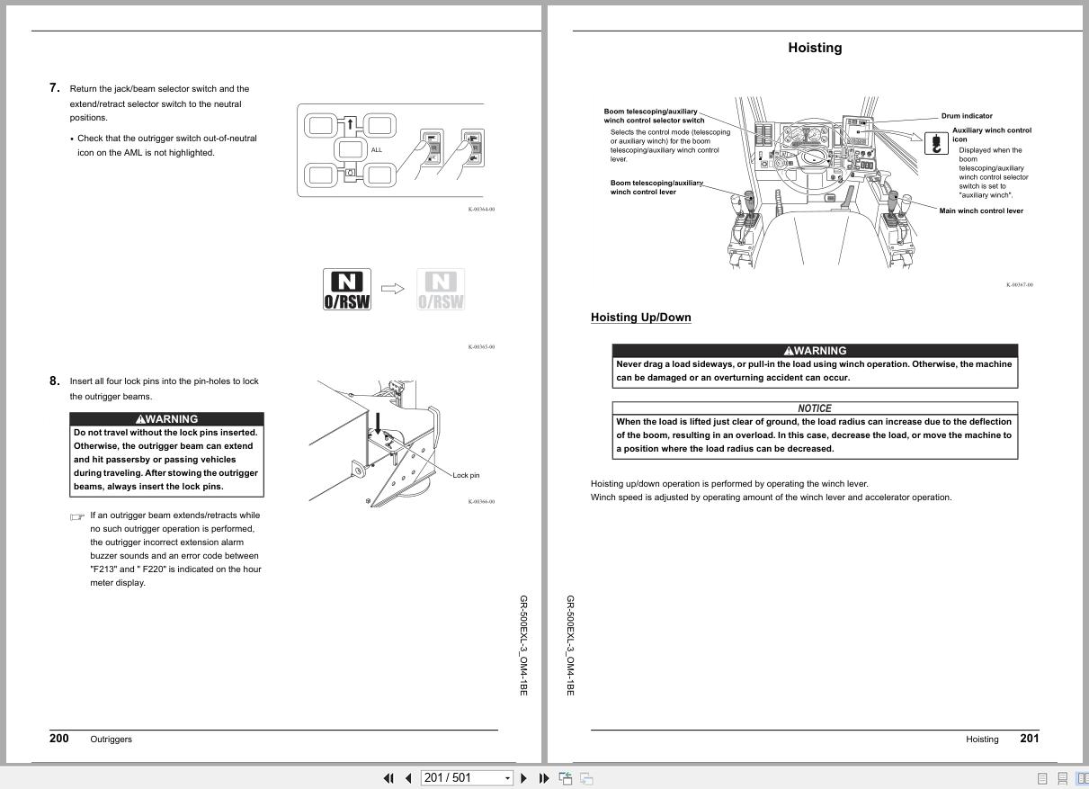 Tadano Crane GR 500EXL Operation Manual GR 500EXL 3 OM4 1BE 2025 (2)