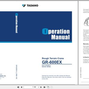 Tadano Crane GR 600EX Operation Manual GR 600EX 3 OM6 15E 2025 (1)