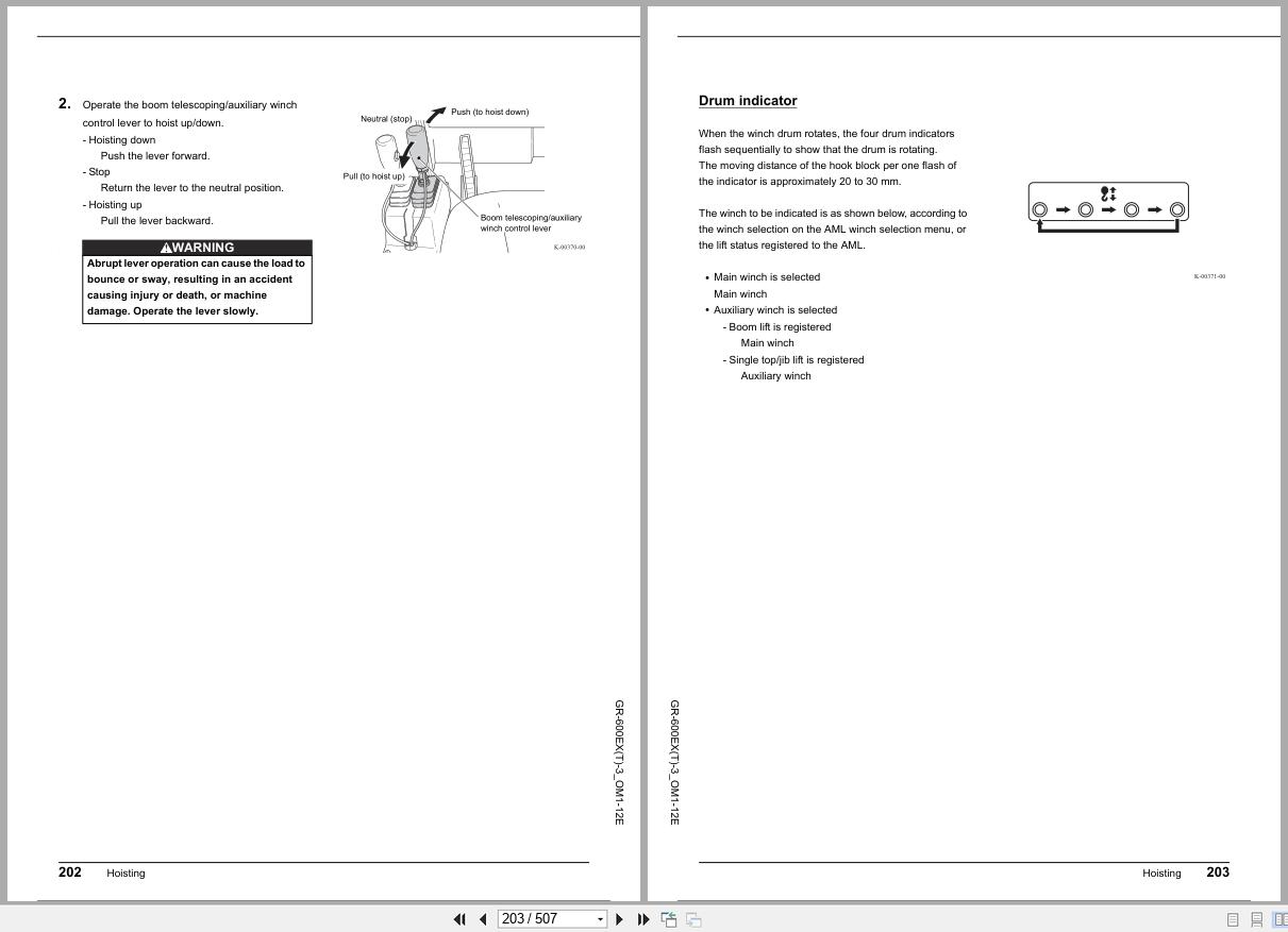 Tadano Crane GR 600EX(T) Operation Manual GR 600EX(T) 3 OM1 12E 2024 (2)