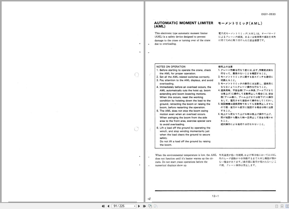 Tadano Crane TL 160M Operation and Maintenance Manual TL 160M(C) 11 O 01 (2)