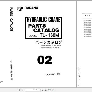 Tadano Crane TL 160M Parts Catalog TL 160M 2 P 02 2000 EN JP (1)