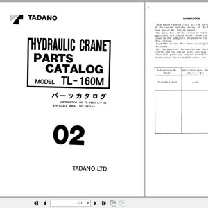 Tadano Crane TL 160M Parts Catalog TL 160M 3 P 02 2000 EN JP (1)