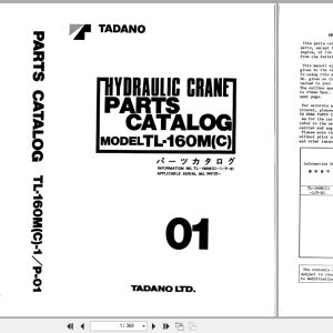 Tadano Crane TL 160M(C) Parts Catalog TL 160M(C) 1 P 01 2000 EN JP (1)