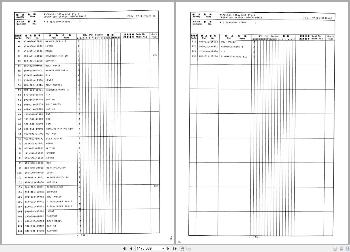 Tadano Crane TL 160M(C) Parts Catalog TL 160M(C) 1 P 01 2000 EN JP (2)