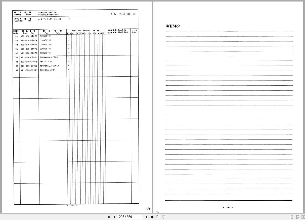 Tadano Crane TL 160M(C) Parts Catalog TL 160M(C) 1 P 01 2000 EN JP (3)