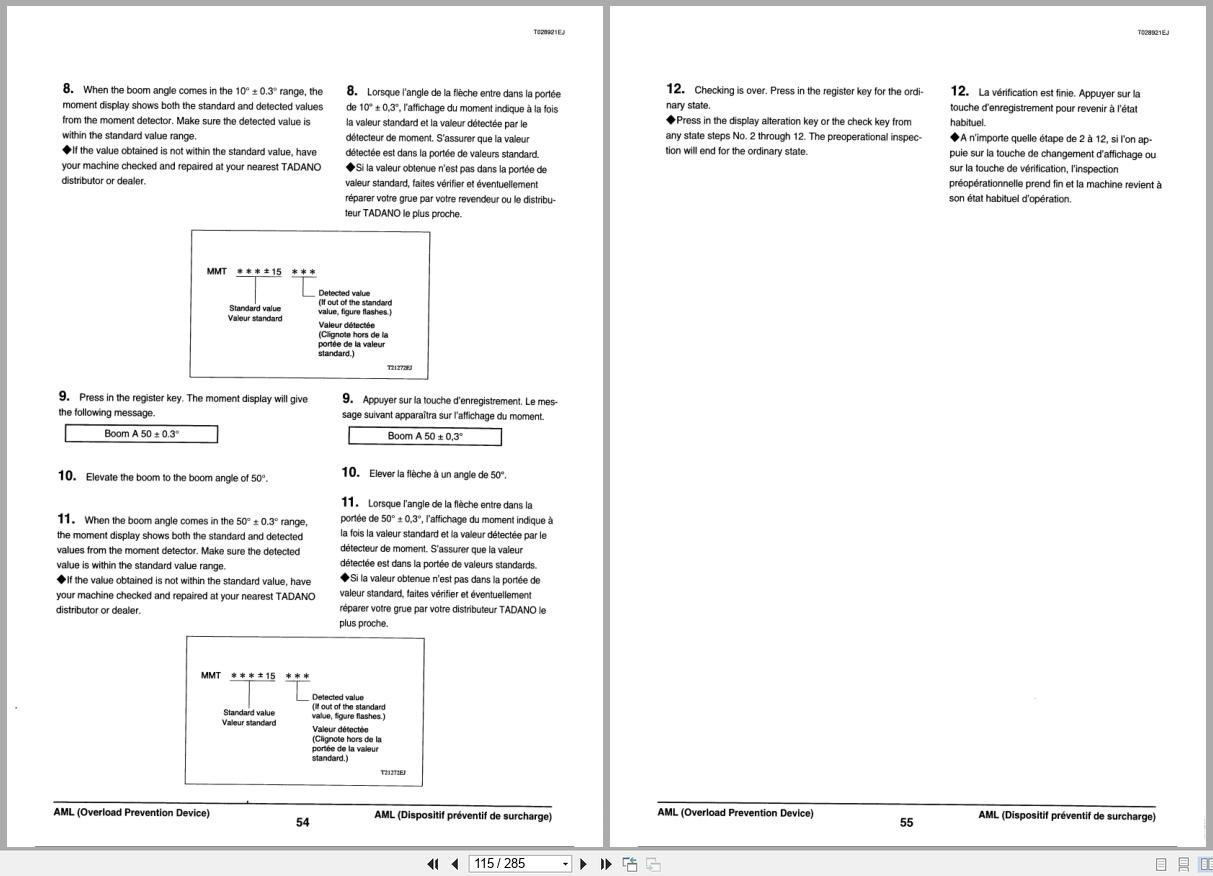 Tadano Crane TL 200E 3 Operation and Maintenance Manual TL 200E 3 O1 2EF EN FR (2)