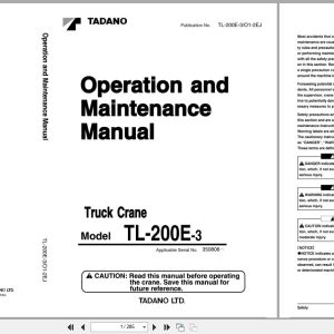 Tadano Crane TL 200E 3 Operation and Maintenance Manual TL 200E 3 O1 2EJ EN JP (1)