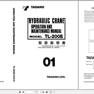 Tadano Crane TL 200E Operation and Maintenance Manual TL 200E 11 O 01 EN JP (1)