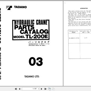 Tadano Crane TL 200E Parts Catalog TL 200E(C) 1 P 03 2000 EN JP (1)