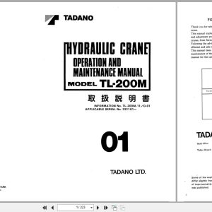Tadano Crane TL 200M Operation and Maintenance Manual TL 200M 11 O 01 EN JP (1)