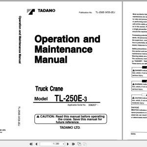 Tadano Crane TL 250E 3 Operation and Maintenance Manual TL 250E 3 O5 2EJ EN JP (1)