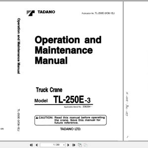 Tadano Crane TL 250E 3 Operation and Maintenance Manual TL 250E 3 O6 1EJ EN JP (1)