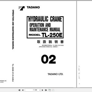 Tadano Crane TL 250E Operation and Maintenance Manual TL 250E 31 O 02EJ JP EN (1)
