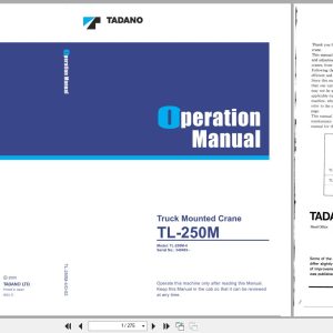 Tadano Crane TL 250M Operation Manual TL 250M 4 O 02 EN JP (1)