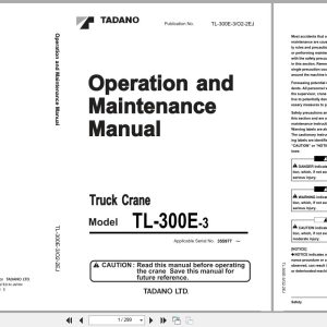 Tadano Crane TL 300E 3 Operation and Maintenance Manual TL 300E 3 O2 2EJ EN JP (1)