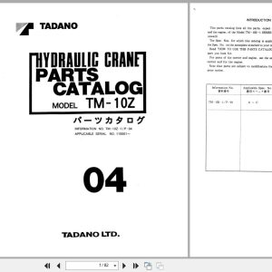 Tadano Crane TM 10Z Parts Catalog TM 10Z 1 P 04 2000 EN JP (1)