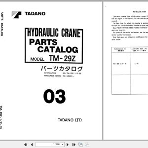 Tadano Crane TM 29Z Parts Catalog TM 29Z 1 P 03 2000 EN JP (1)