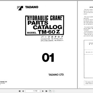 Tadano Crane TM 60Z Parts Catalog TM 60Z 1 P 01 2000 EN JP (1)