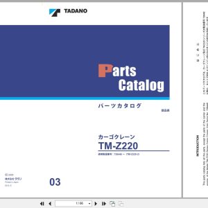 Tadano Crane TM Z220 Parts Catalog TM Z220(B) 2 P 03 2005 EN JP (1)