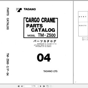 Tadano Crane TM Z500 Parts Catalog TM Z500 2 P 04 EN JP (1)
