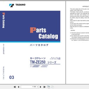 Tadano Crane TM ZE250 Parts Catalog TM ZE250 2 P1 3EJ 2019 EN JP (1)