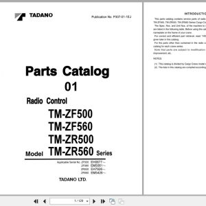 Tadano Crane TM ZF500 to TM ZR560 Series Parts Catalog P307 01 1EJ 1 2003 EN JP (1)