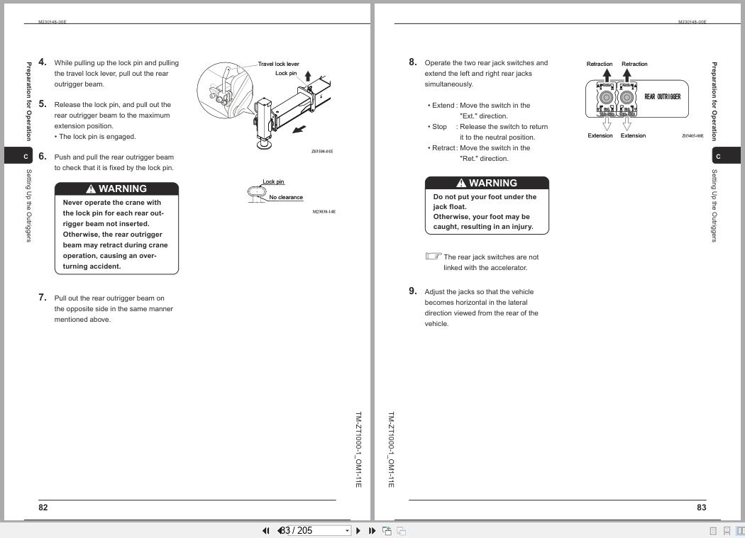 Tadano Crane TM ZT820 TM ZT1000 Series Operation Manual TM ZT1000 1 OM1 11E 2022 (2)