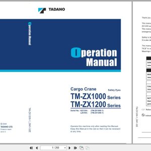 Tadano Crane TM ZX1000 TM ZX1200 Series Operation Manual TM ZX1200 1 OM1 32E 2024 (1)