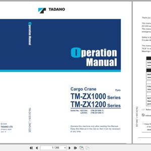 Tadano Crane TM ZX1000 TM ZX1200 Series Operation Manual TM ZX1200 1 OM3 22E 2024 (1)