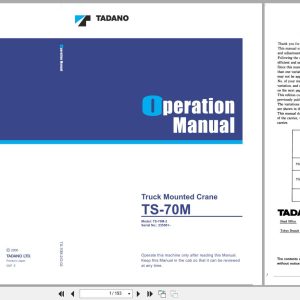 Tadano Crane TS 70M Operation Manual TS 70M 2 O 02 2000 EN JP (1)