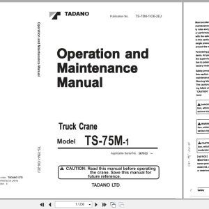 Tadano Crane TS 75M 1 Operation and Maintenance Manual TS 75M 1 O6 2EJ 2004 EN JP (1)