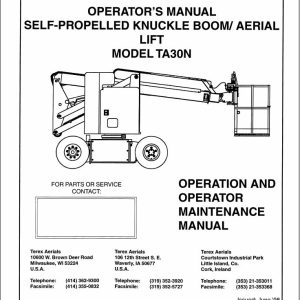Terex Aerial Lift TA30N Operators Maintenance Manual 17327 (1)