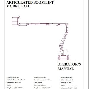 Terex Articulated Boom Lift TA34 Operators Manual 65002 0011 (1)