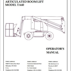 Terex Articulated Boom Lift TA40 Operators Manual 65002 0009 (1)