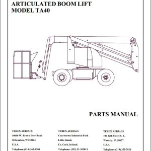 Terex Articulated Boom Lift TA40 Parts Manual 65002 0010 (1)