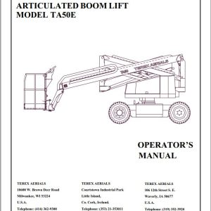 Terex Articulated Boom Lift TA50E Operators Manual 65002 0003 (1)