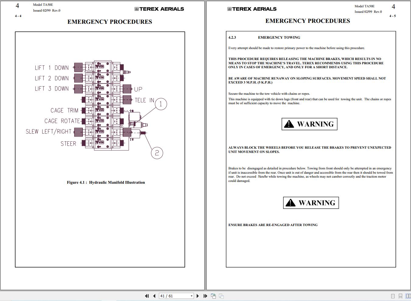 Terex Articulated Boom Lift TA50E Operators Manual 65002 0003 (2)