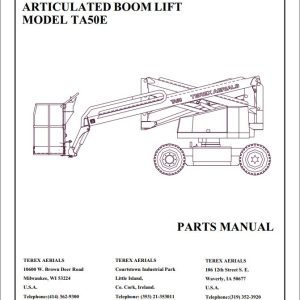 Terex Articulated Boom Lift TA50E Parts Manual 65002 0004 (1)