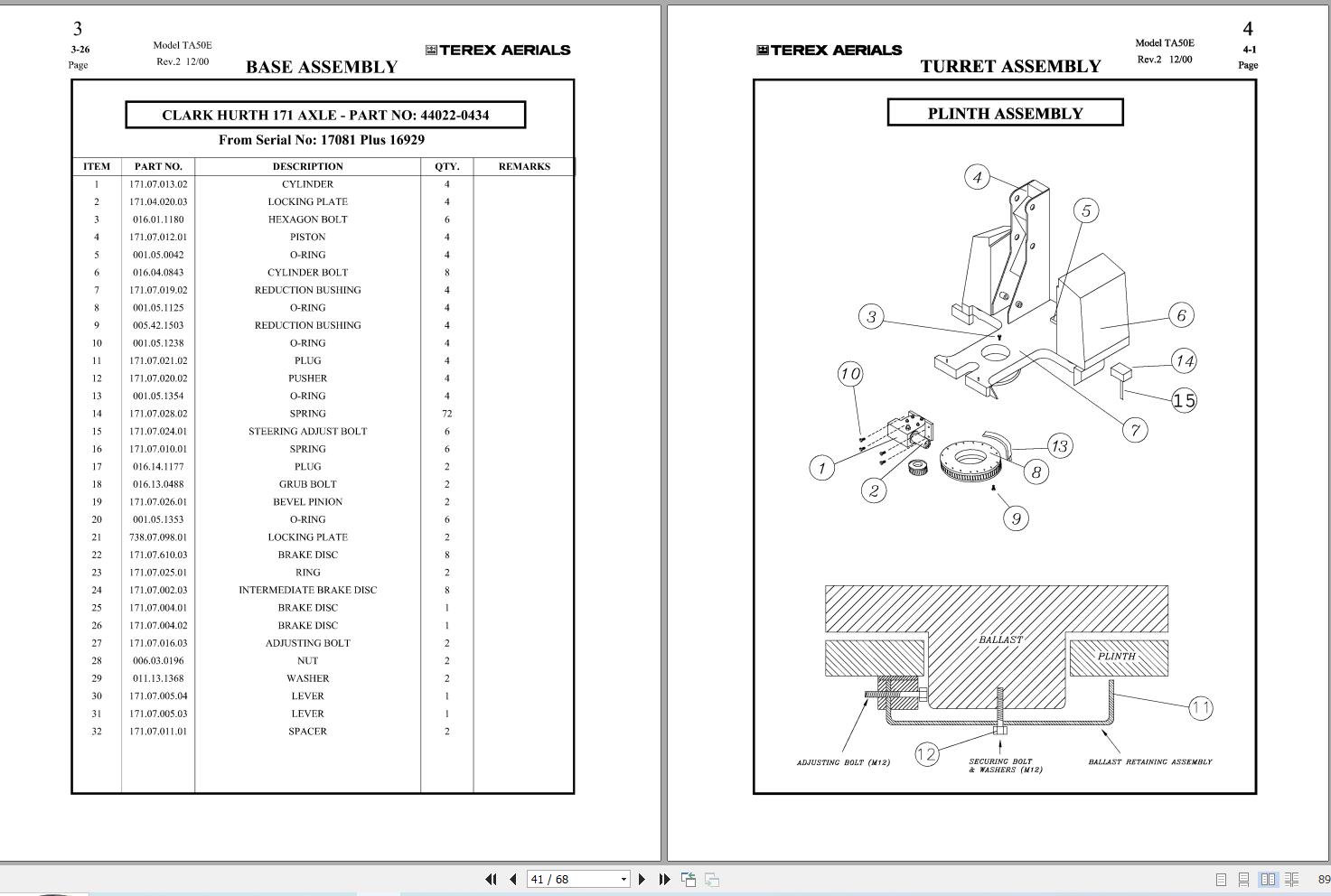 Terex Articulated Boom Lift TA50E Parts Manual 65002 0004 2 (2)