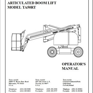 Terex Articulated Boom Lift TA50RT Operators Manual 65002 0005 (1)