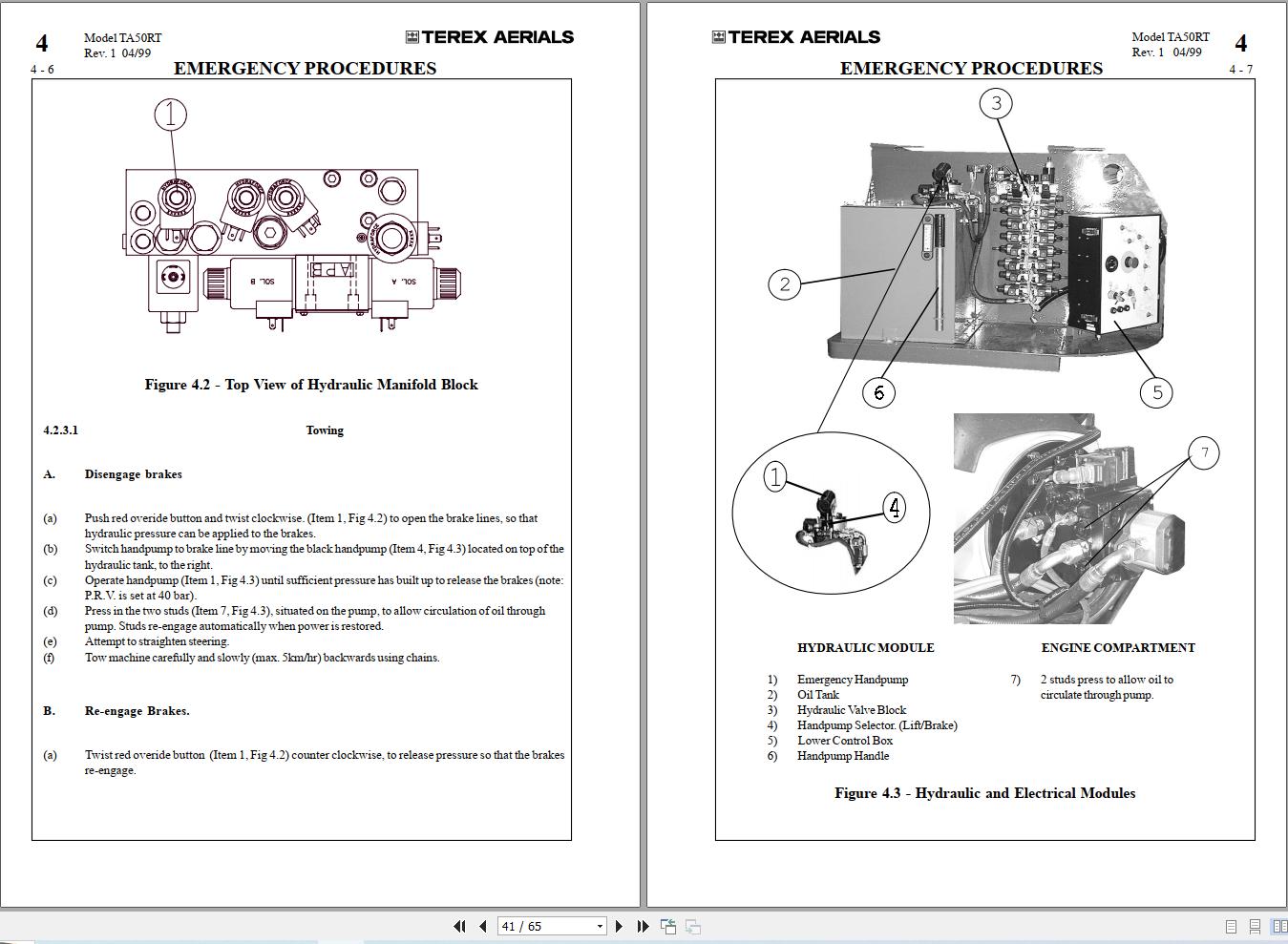 Terex Articulated Boom Lift TA50RT Operators Manual 65002 0005 (2)