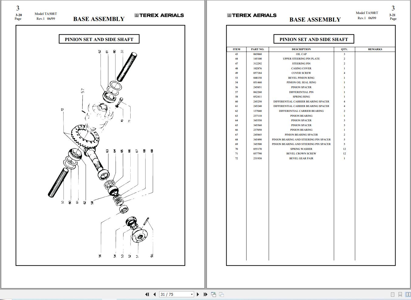 Terex Articulated Boom Lift TA50RT Parts Manual 65002 0006 1 (2)