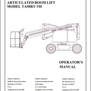 Terex Articulated Boom Lift TA50RT TH Operators Manual 65002 0007 (1)