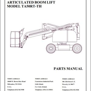 Terex Articulated Boom Lift TA50RT TH Parts Manual 65002 0008 1 (1)