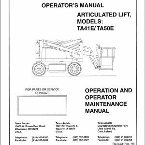 Terex Articulated Lift TA41E TA50E Operation Maintenance Manual 17321 (1)
