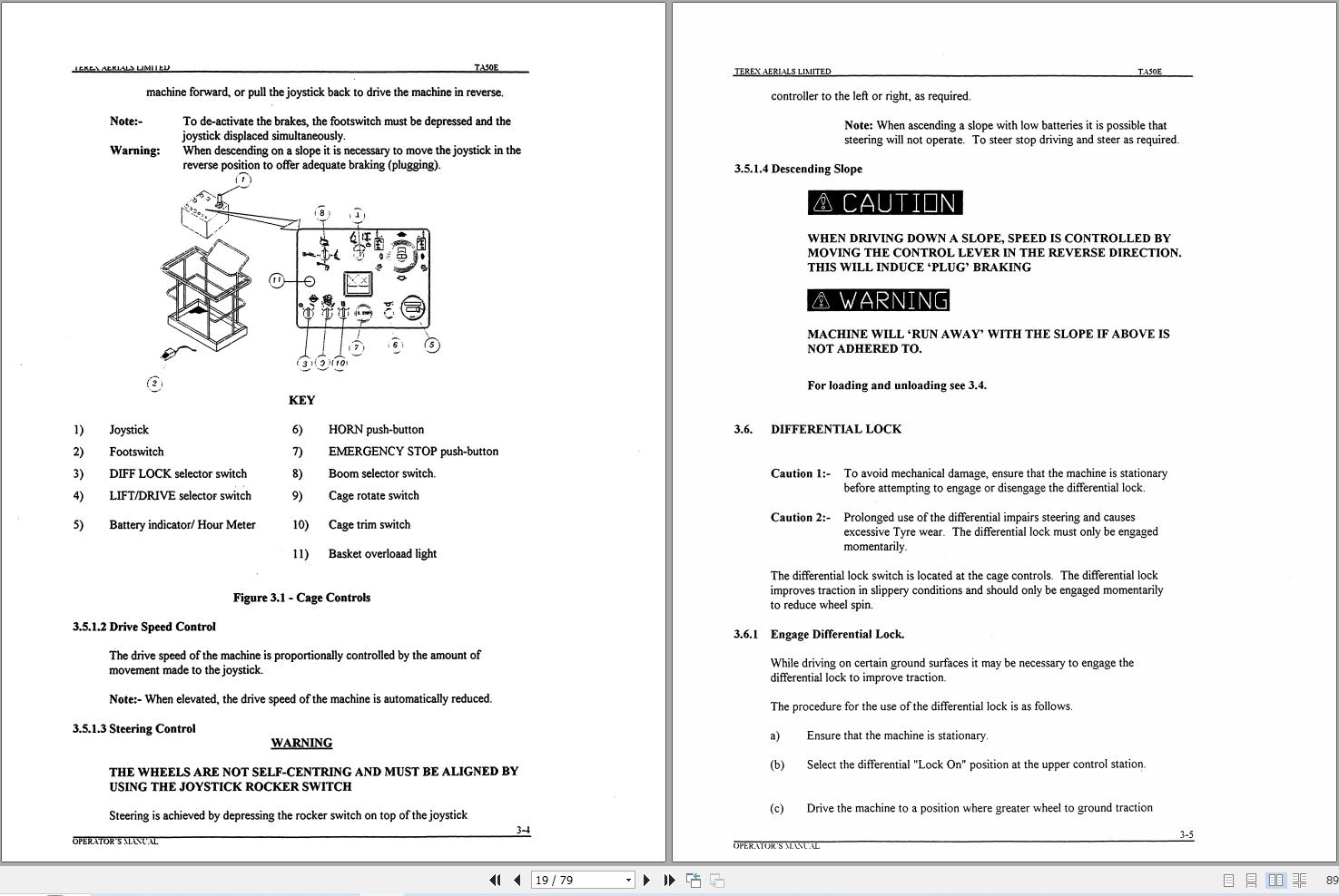 Terex Boom Lift TA50E Operators Maintenance Manual 17324 (2)