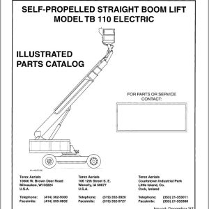 Terex Boom Lift TB110 Parts Manual 17154 (1)
